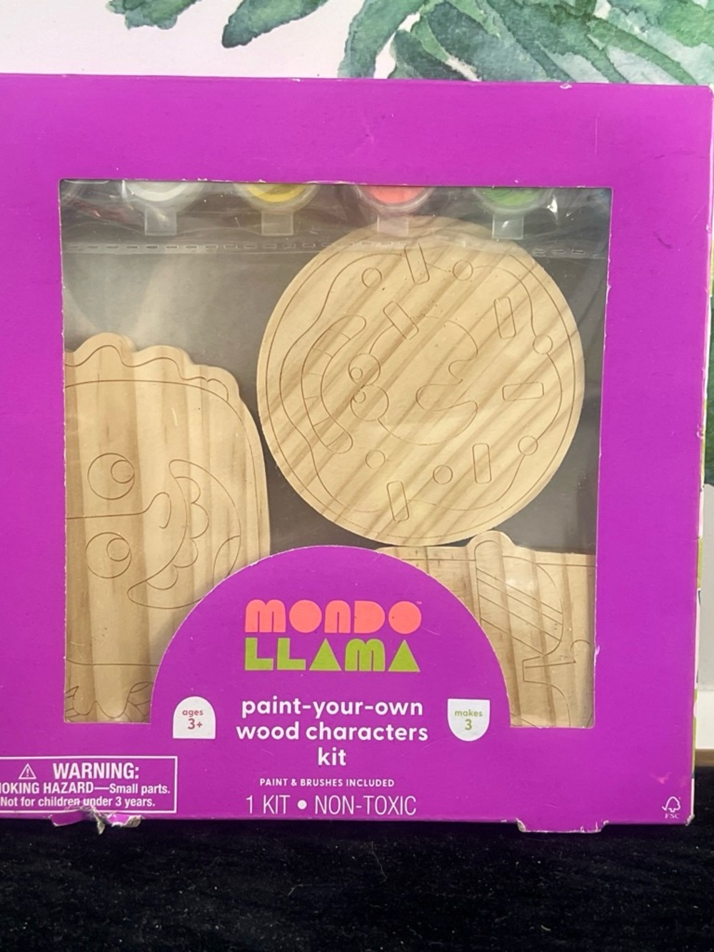 Paint-Your-Own Wood Characters Kit - Pink